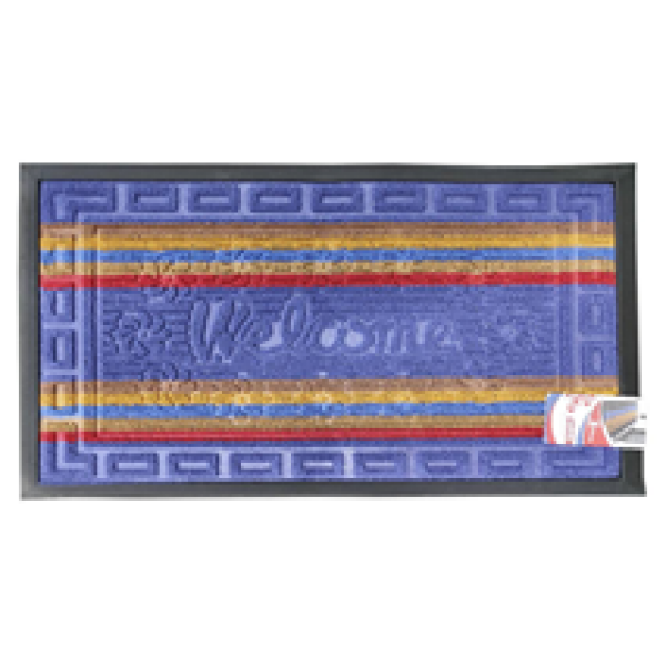 Коврик придверный BAIZHENG "Мультиколор" 50х80см синий