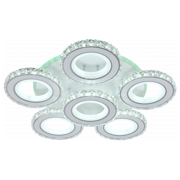 Люстра светодиодная 192W+10W 3000-6000K d 500*130 DIMMER ПДУ AU61402/5+1 WH+CR (RGB)Атмосфера уюта