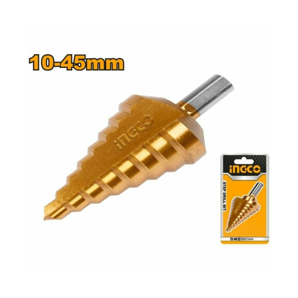 Сверло по металлу ступенчатое 10-45мм INGCO