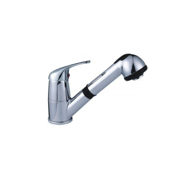 Смеситель для кухни однорычажный c выдвижной лейкой хром D6059 DIKALAN