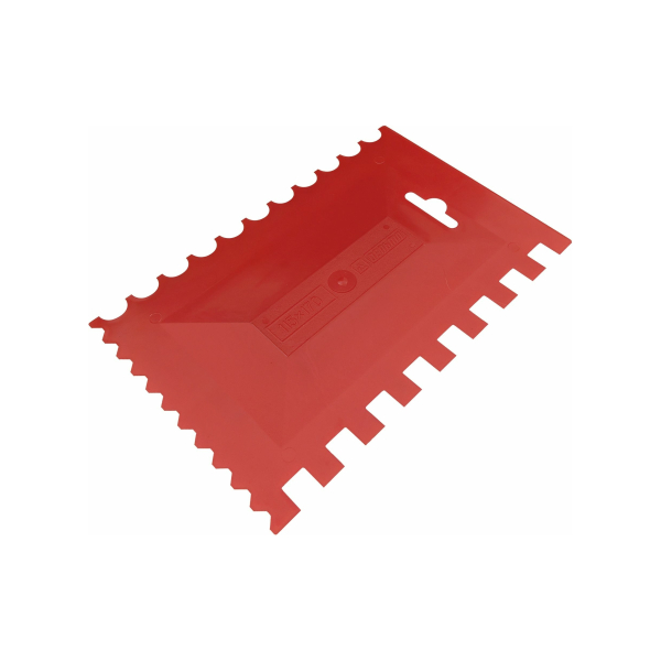 Шпатель 170мм зубчатый 10*10мм пластик Дельта