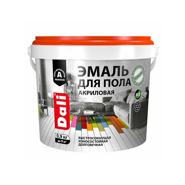 Эмаль акриловая для пола 0,9л база А Dali