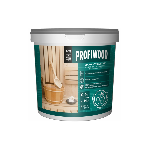 Лак антисептик для бани и сауны 0,9кг Profiwood