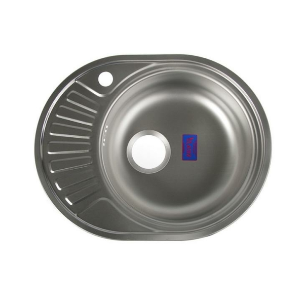 Мойка нерж.сталь врезная 0,6мм 450*570мм 16см левый 3-1/2" выпуск VLADIKS