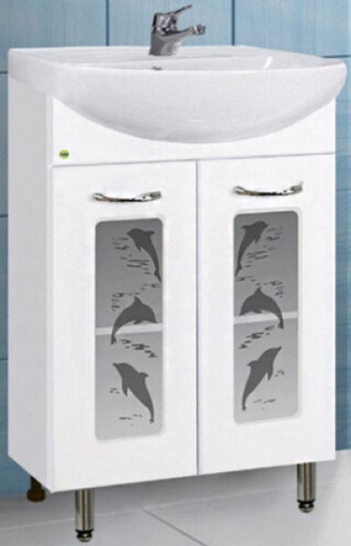 Тумба напольная Дельфин 60 белый (под умывальник Уют 60) GOTA ROCIO