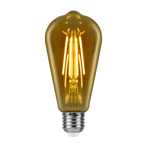 Лампа св/д E27 ST64 10Вт 2700К золотистая Feron