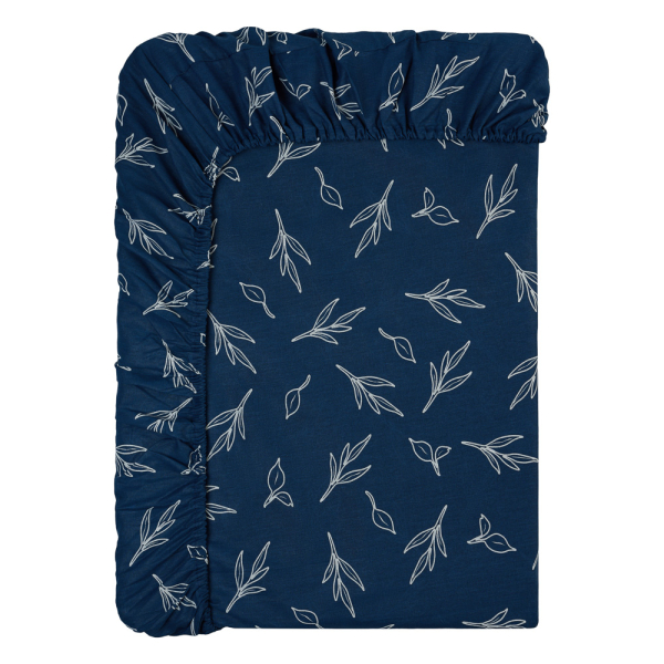 PROVANCE Нэви Простыня на резинке 180х200х20см, 100% хлопок, бязь, синий