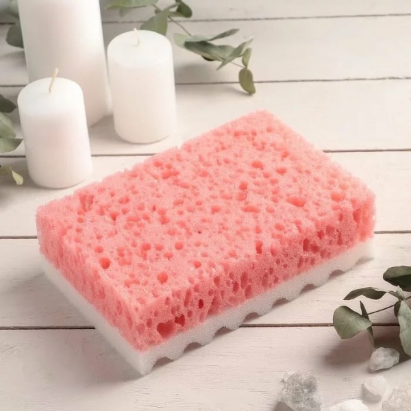 Губка для бани и сауны массажная Совершенство 16,5*10,5*5см цвет микс
