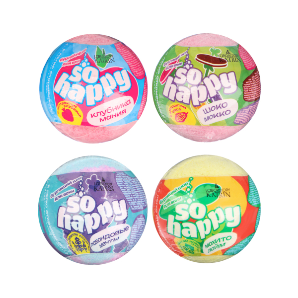 Шар бурлящий для ванн SOHappy, в ассортименте, 120г