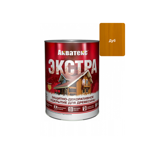 Защитное текстурное покрытие "Акватекс-Экстра" древесины Дуб 0,8л
