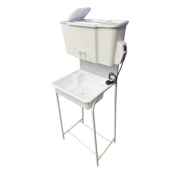 Умывальник уличный пластиковая мойка с подогревом 17л бело-серый