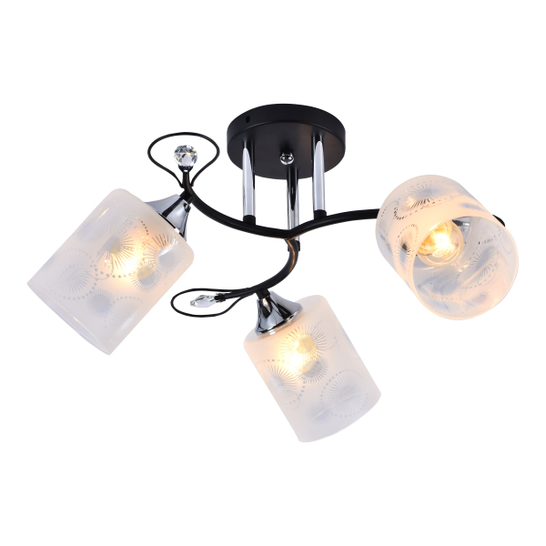 Люстра 3*60Вт Е27 черный/хром AU11115/3 BK+CR Атмосфера уюта