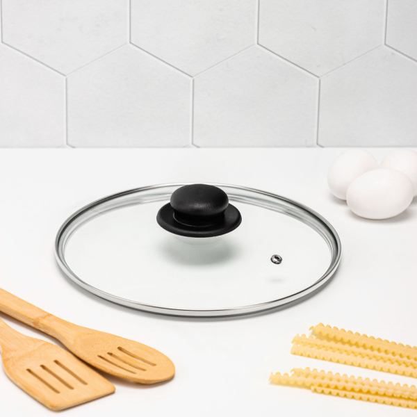 Крышка 24см стеклянная с метал ободком в сборе