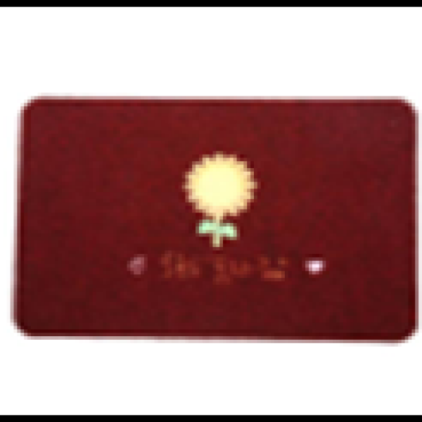 Коврик придверныйВелюр "Подсолнух" 60х90см бордовый