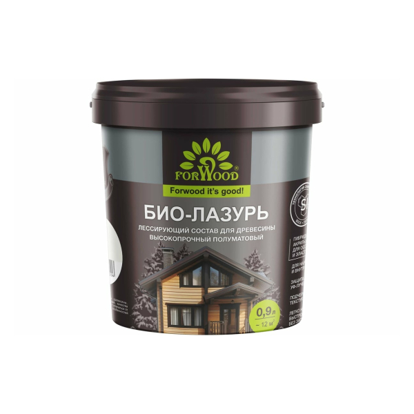 Био-лазурь для древесины 0,9л белый Forwood