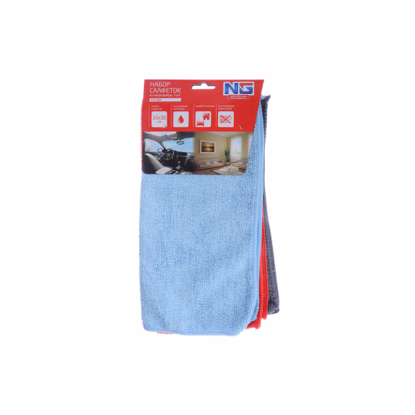 Набор салфеток из микрофибры 3шт, 30*30см Universal//NEW GALAXY