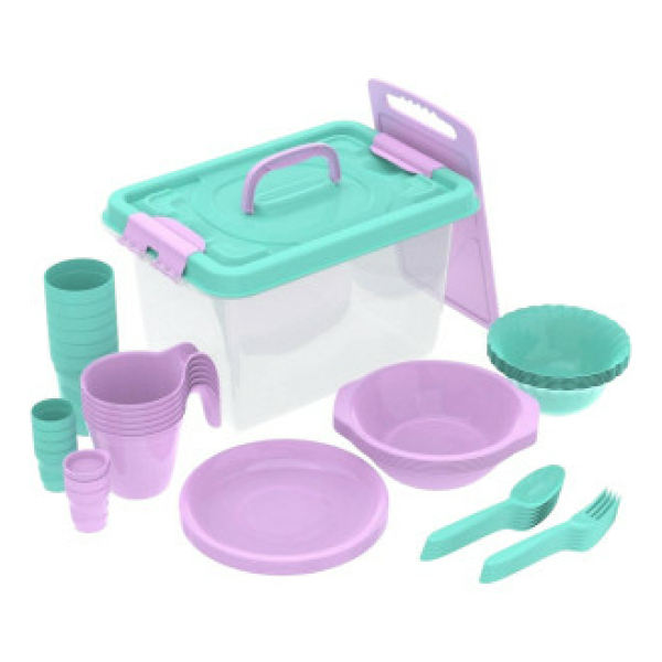 Набор для пикника №17 "Все за стол" 6 персон, 52 предмета АП776