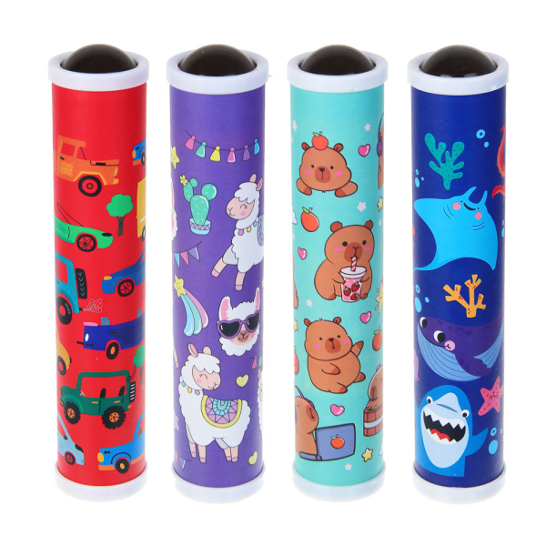 Калейдоскоп, бумага, стекло, пластик ABS, 18х4см, 4 дизайна