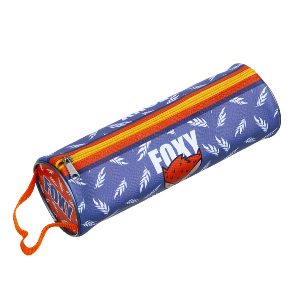 ФОКСИ Пенал мягкий круглый, 21х7х7см, ПВХ, с ручкой, с антисминаемым вкладышем