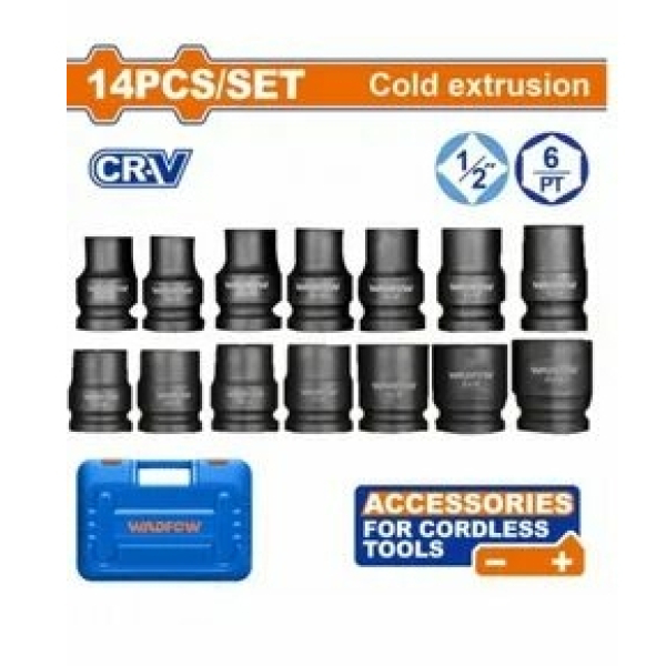 Набор торцевых головок 1/2 10-24мм ударные WMS4D01 WADFOW