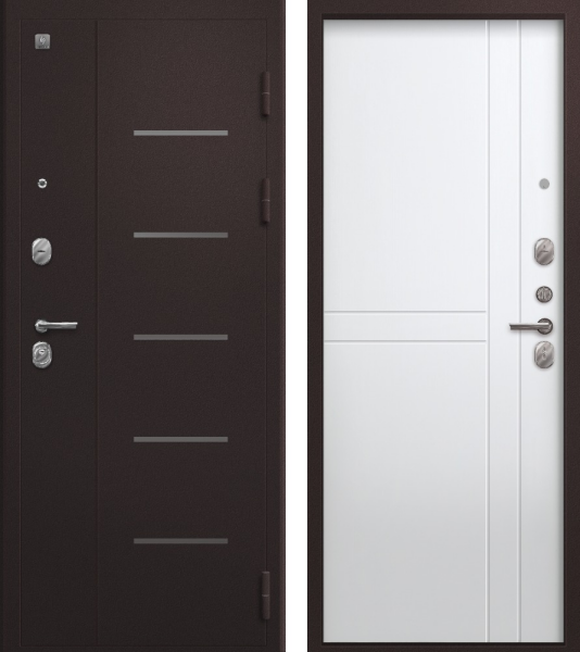 Дверь V-06 Шоколад Букле / Белый 860*2050 L Центурион 2025