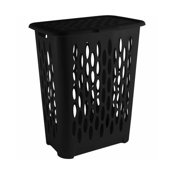Корзина для белья 37л 422*290*515мм с откидной крышкой Black Keeplex