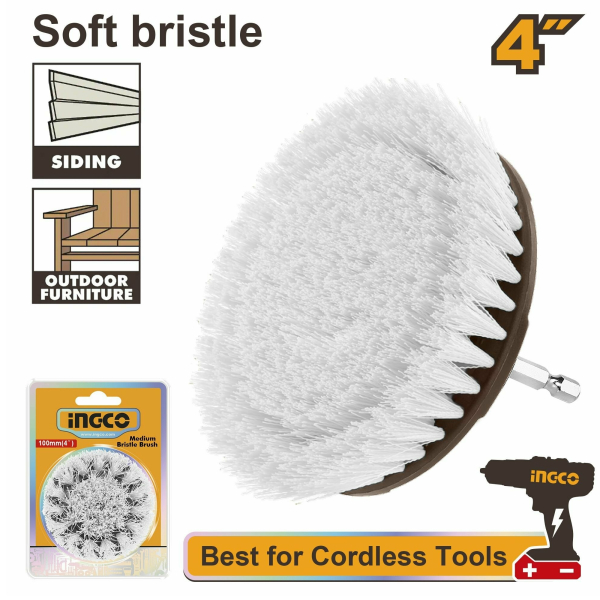 Щетка для дрели чашка 100мм нейлоновая INGCO WCBS1401