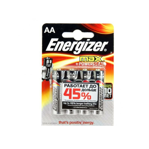 Батарейка алкалин AA LR6 BL4 Energizer MAX