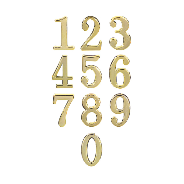Номер дверной 0,45x28мм, цвет золото, от 0 до 9, пластик