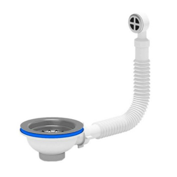 Выпуск для мойки 3-1/2" нерж.сетка круглый перелив AQNV312K AQUATTRO