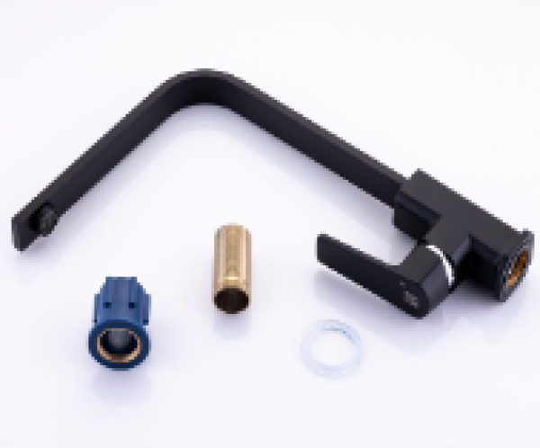 Смеситель для кухни однорычажный высокий излив черный латунь 3912-07 SANDAY