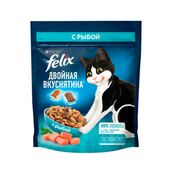 Корм Felix Двойная вкуснятина для кошек с рыбой 200гр