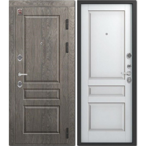 Дверь С-110 Серый Муар/ Дуб Мадейра/ Белый Софт 860*2050 L Центурион