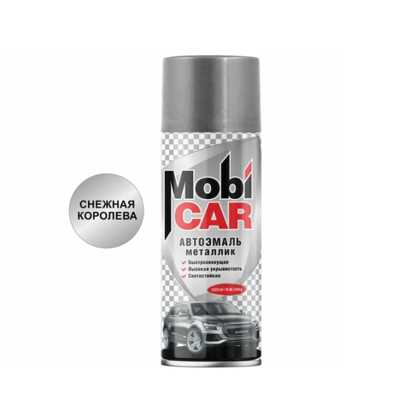 Автоэмаль аэрозольный металик снежная королева 690 520мл Mobicar