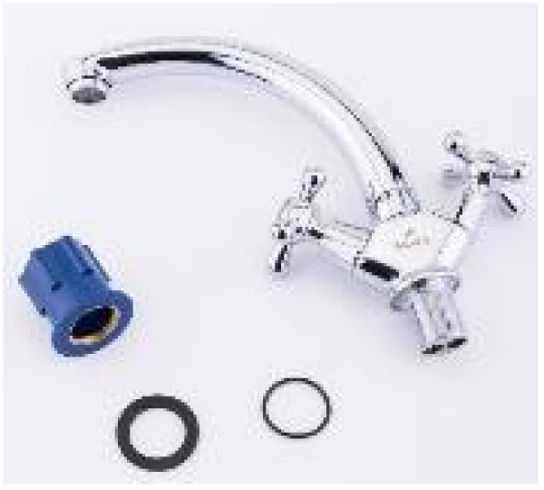 Смеситель для кухни маховик высокий излив латунь SD471088 SANDAY