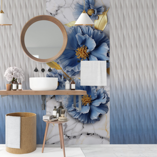 Панель ПВХ Голубые маки  (из 4шт) 250*2700*8 СТА