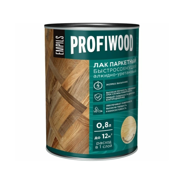 Лак для паркета  0,7кг полуматовый Profiwood
