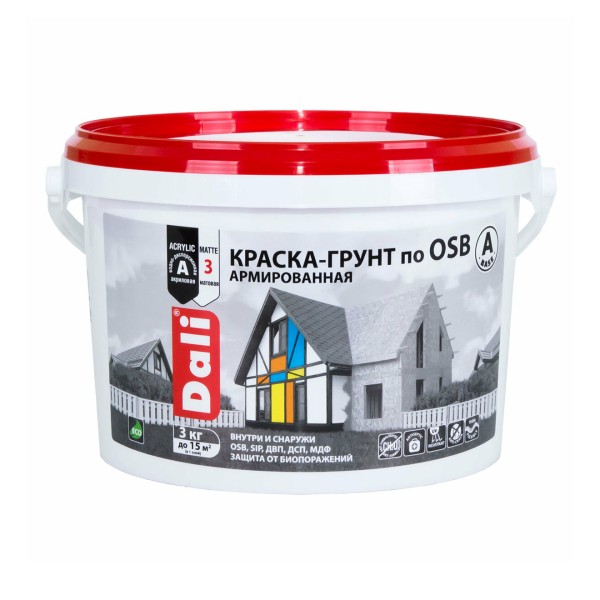 Краска-грунт для OSB 3кг армированная база С Dali
