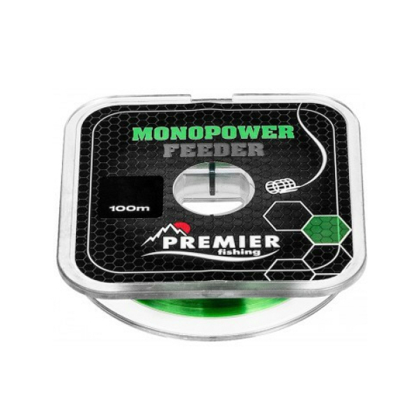 Леска 0,16мм/100м Green Nylon PREMIER fishing MONOPOWER FEEDER