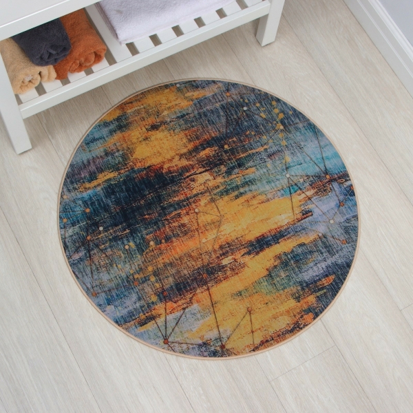 Коврик для ванной желтый окантовка микс Луара ДОЛЯНА