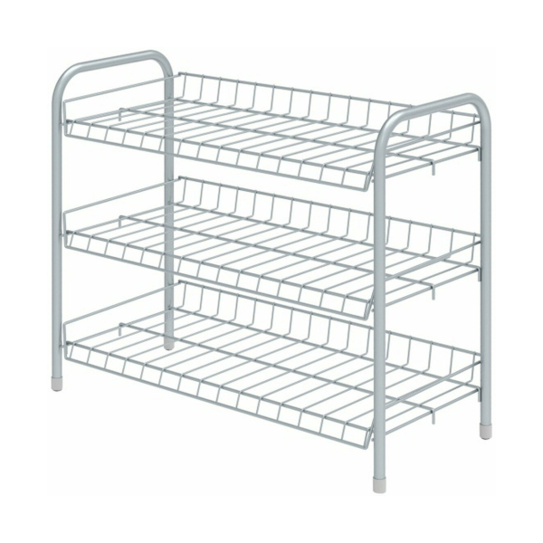 Этажерка для обуви металлическая 3 полки 440*330*500мм бежевый металлик Ника