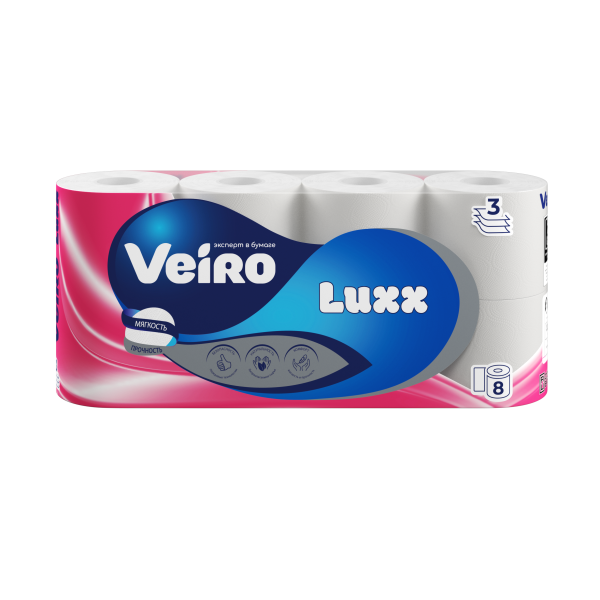 Туалетная бумага Veiro LUXX 3сл 8 рулонов