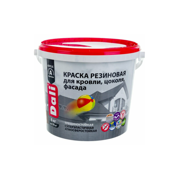 Краска резиновая фасадная 6кг бесцветный глубокоматовый база С Dali