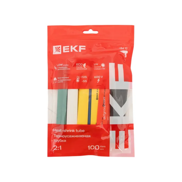 Трубка термоусаживаемая 10/5 ТУТнг EKF (набор 7 цветов по 3шт)