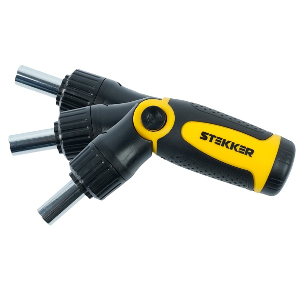 Отвертка реверсивная с битами 14 предметов Stekker