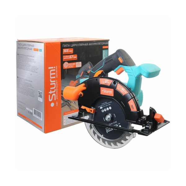 Пила дисковая акк 18В d165мм 5000об/мин пропил 67мм б/щ CCS1867BL Sturm