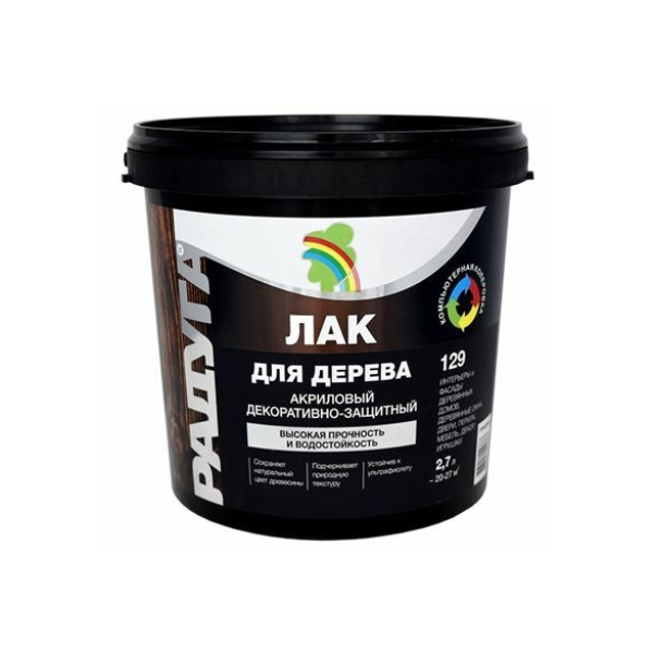 Лак для дерева 0,9кг матовый Радуга 129