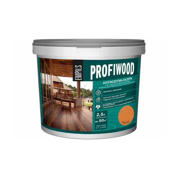 Антисептик-лазурь полиакриловый 2.5л орегон Profiwood