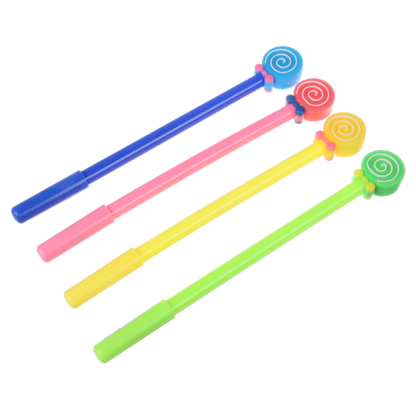 Ручка шариковая в форме леденца, синяя, 4 цвета корпуса, 18см