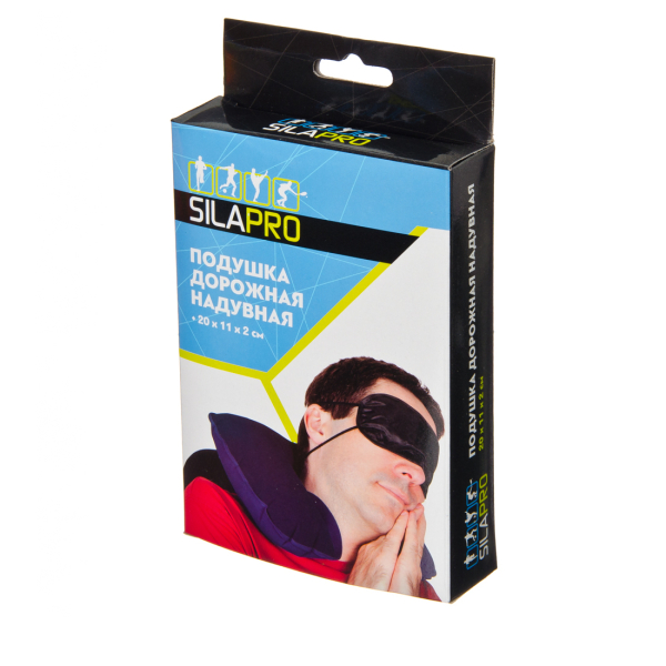 Подушка дорожная надувная 38*25см ПВХ